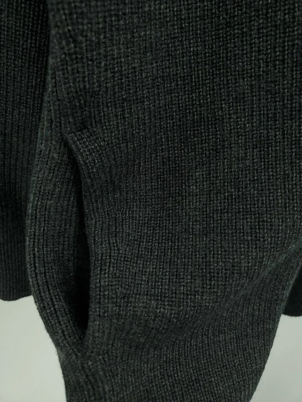 Lululemon Merino Wool-Blend Ribbed Long Wrap Sweater Sz 6 Heathered Black